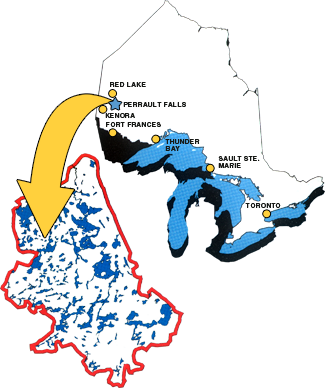 Perrault Falls Lakes Map